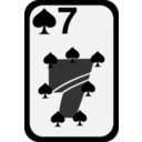 download Seven Of Spades clipart image with 0 hue color
