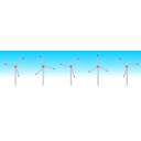 download 5 Wind Turbines clipart image with 0 hue color