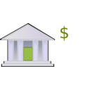 download Bank Building Dollar Sign clipart image with 45 hue color