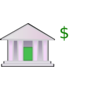 download Bank Building Dollar Sign clipart image with 90 hue color