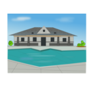 download Poolside Villa clipart image with 0 hue color