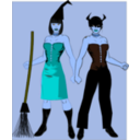 download Halloween Costumes 2 clipart image with 180 hue color