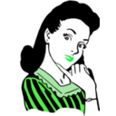 download Retro Woman 2 clipart image with 135 hue color