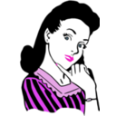 download Retro Woman 2 clipart image with 315 hue color