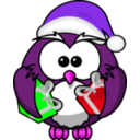 download Santa Owl clipart image with 270 hue color