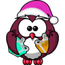 download Santa Owl clipart image with 315 hue color
