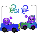 download Kids Playing Cars Smiley Emoticon clipart image with 225 hue color