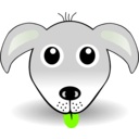download Funny Dog Face Grey Cartoon clipart image with 90 hue color