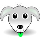 download Funny Dog Face Grey Cartoon clipart image with 135 hue color