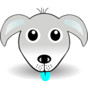 download Funny Dog Face Grey Cartoon clipart image with 180 hue color