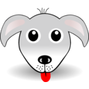 download Funny Dog Face Grey Cartoon clipart image with 0 hue color