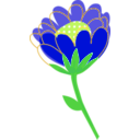 download Blue Flower Vector clipart image with 45 hue color