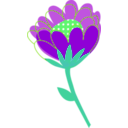 download Blue Flower Vector clipart image with 90 hue color