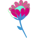 download Blue Flower Vector clipart image with 135 hue color