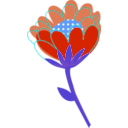 download Blue Flower Vector clipart image with 180 hue color