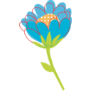download Blue Flower Vector clipart image with 0 hue color