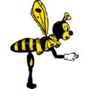 download Bending Bee From Side clipart image with 0 hue color