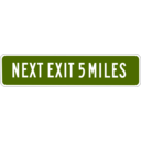 download Next Exit 5 Miles clipart image with 270 hue color