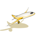download Plane Taking Off clipart image with 225 hue color