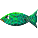 download Tiled Green Fish clipart image with 45 hue color