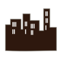 download Buildings Icon clipart image with 180 hue color