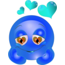 download In Love Smiley Emoticon clipart image with 180 hue color