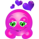download In Love Smiley Emoticon clipart image with 270 hue color