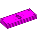 download Dollars clipart image with 180 hue color