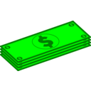download Dollars clipart image with 0 hue color