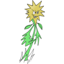 download Anthropomorphic Flower clipart image with 0 hue color