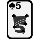 download Five Of Spades clipart image with 135 hue color
