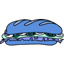 download Sandwich One clipart image with 180 hue color