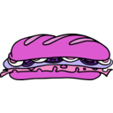 download Sandwich One clipart image with 270 hue color