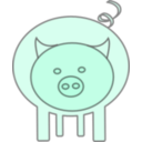 download The Pig clipart image with 180 hue color