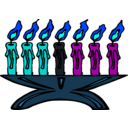 download Kwanzaa Kinara Kwanzaa Candles clipart image with 180 hue color