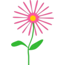 download Whimsical Pink Flower clipart image with 0 hue color