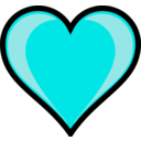 download Heart Highlight clipart image with 180 hue color