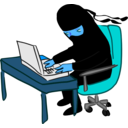 download Ninja Working At Desk clipart image with 180 hue color