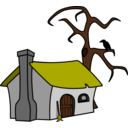 download Witchs Cottage clipart image with 0 hue color