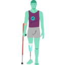 download Man After Amputation clipart image with 135 hue color