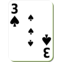 download White Deck 3 Of Spades clipart image with 45 hue color