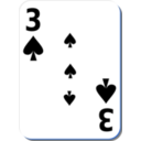 download White Deck 3 Of Spades clipart image with 180 hue color