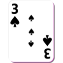 download White Deck 3 Of Spades clipart image with 270 hue color