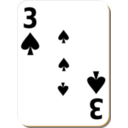 download White Deck 3 Of Spades clipart image with 0 hue color