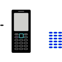 download Cellphone clipart image with 180 hue color