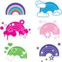 download Rainbow Embellishments clipart image with 0 hue color