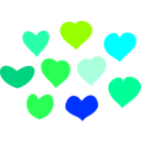 download Bundle Of Hearts clipart image with 180 hue color