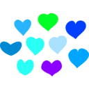 download Bundle Of Hearts clipart image with 225 hue color