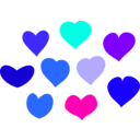download Bundle Of Hearts clipart image with 270 hue color