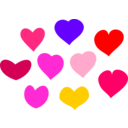 download Bundle Of Hearts clipart image with 0 hue color